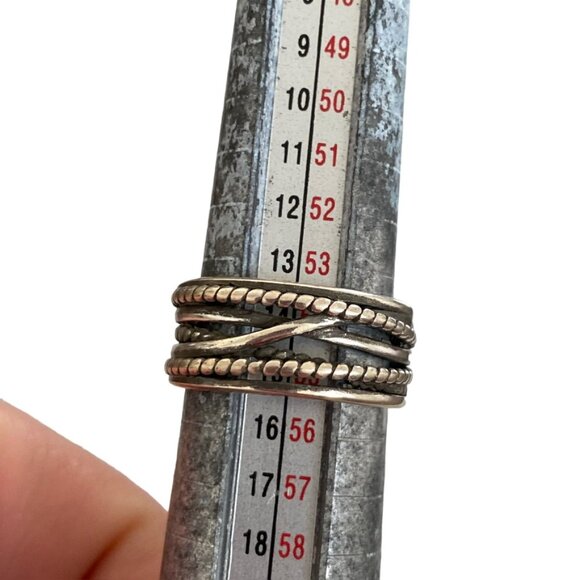 Winding Twisted Silver Multi-layer Retro Ring sterling silver size 7 - Picture 5 of 8